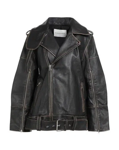 By Malene Birger Woman Jacket Dark Brown Size 8 Cow Leather