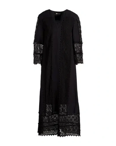 By Malene Birger Woman Maxi Dress Black Size 8 Linen, Cotton
