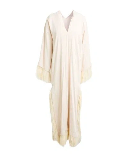 By Malene Birger Woman Maxi Dress Cream Size 8 Acetate, Viscose In White
