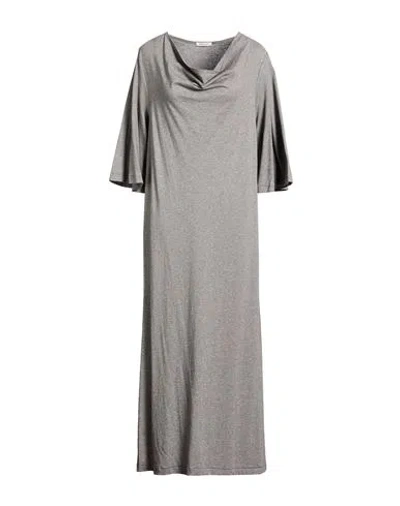 By Malene Birger Woman Midi Dress Grey Size L Organic Cotton In Gray