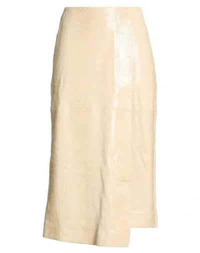 By Malene Birger Woman Midi Skirt Beige Size 10 Lambskin In Neutral
