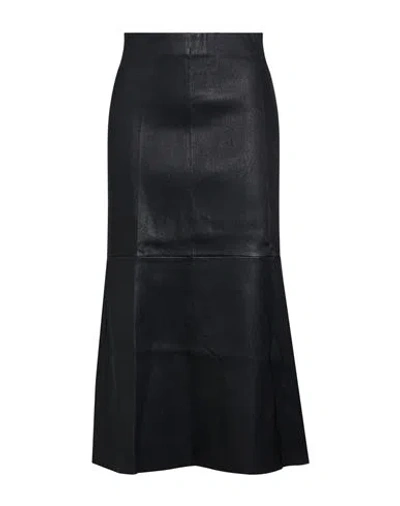 By Malene Birger Woman Midi Skirt Black Size 14 Lambskin