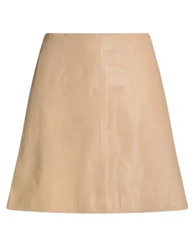 By Malene Birger Woman Mini Skirt Sand Size 8 Lambskin In Burgundy