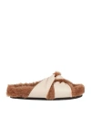 By Malene Birger Brown & Beige Moria Sandals In White
