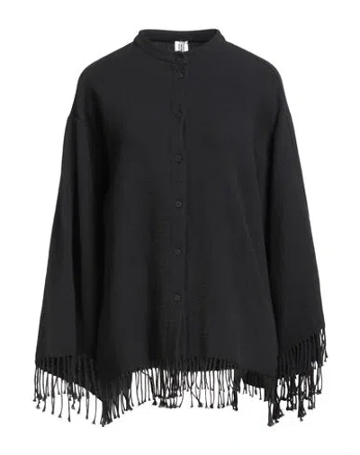 By Malene Birger Woman Shirt Black Size 10 Cotton, Polyester In Blue