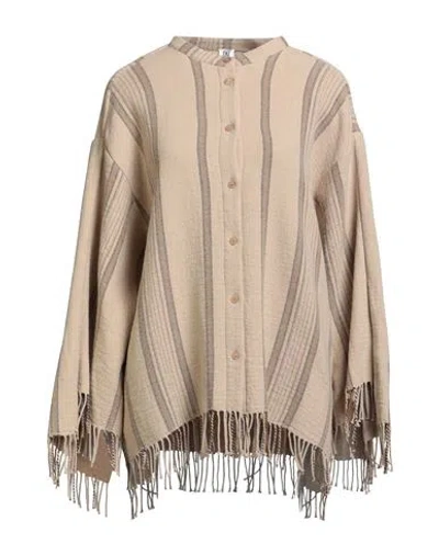 By Malene Birger Woman Shirt Sand Size 12 Cotton, Polyester In Multi