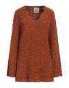 By Malene Birger Woman Sweater Rust Size L Alpaca Wool, Merino Wool, Polyamide In Red