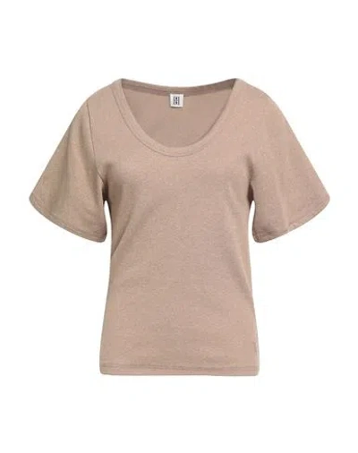 By Malene Birger Woman T-shirt Camel Size M Organic Cotton, Elastane In Multi