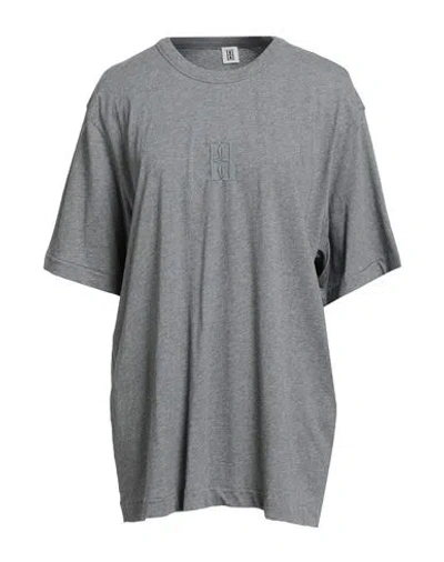By Malene Birger Woman T-shirt Grey Size L Organic Cotton In Gray
