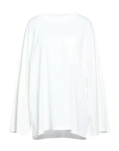 By Malene Birger Woman T-shirt Ivory Size L Organic Cotton In White