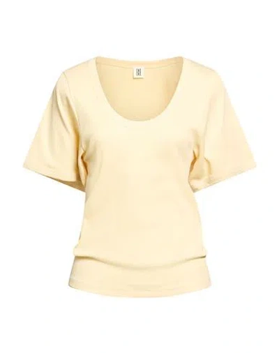 By Malene Birger Woman T-shirt Pastel Yellow Size L Organic Cotton, Elastane
