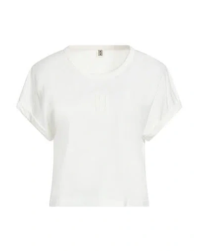 By Malene Birger Woman T-shirt White Size L Organic Cotton In Multi