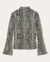 By Malene Birger Women's Bernie Printed Stretch-knit Top In Black
