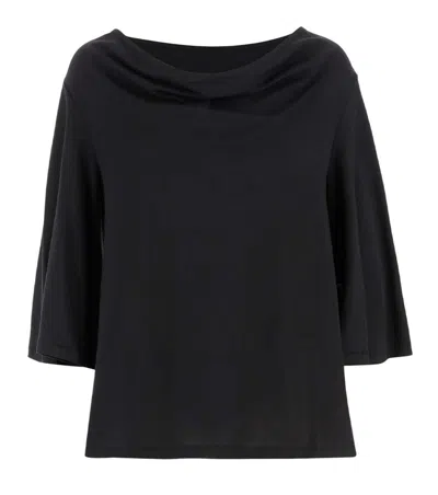 By Malene Birger Women Black Boat Neck T-shirt