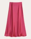 By Malene Birger Solid Color Satin Boshan Maxi Skirt In Pink