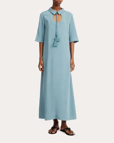 By Malene Birger Brinney Cutout Tie-neck Maxi Dress In Blue