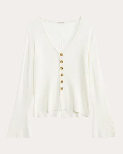 By Malene Birger Women's Cirella Ribbed Cotton-blend Cardigan In White