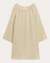 By Malene Birger Miya Frayed Linen-gauze Mini Dress In Neutrals