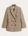 BY MALENE BIRGER WOMEN'S RAILEY CHECKED EMBROIDERED WOOL-BLEND BLAZER