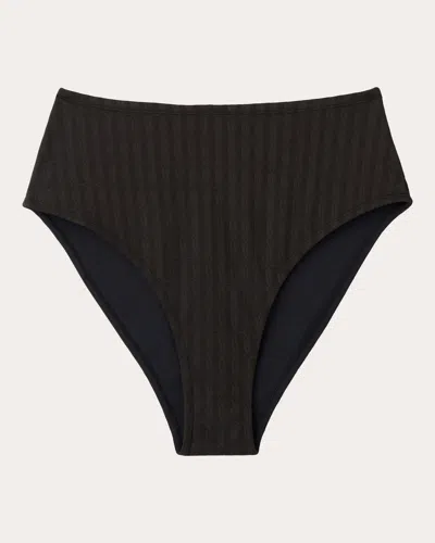 By Malene Birger Seabay High-waisted Monogram Jacquard Bikini Bottoms In Black
