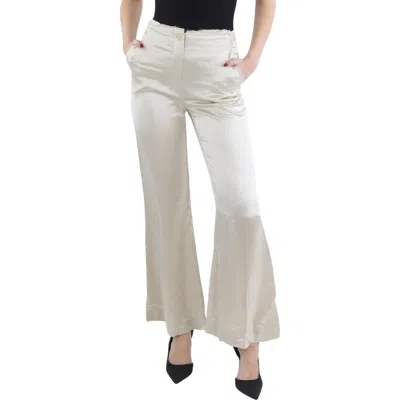 By Malene Birger Womens High Rise Satin Wide Leg Pants In Beige