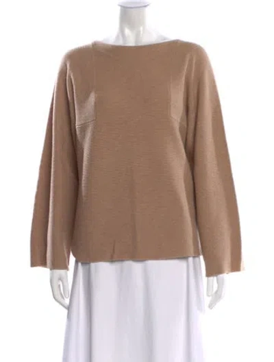 Pre-owned By Malene Birger Wool Bateau Neckline Sweater In Neutral