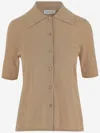 By Malene Birger Wool Blend Dicot Shirt In Brown