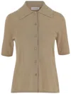 By Malene Birger Wool Blend Dicot Shirt In Brown