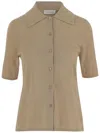 By Malene Birger Wool Blend Dicot Shirt In Brown