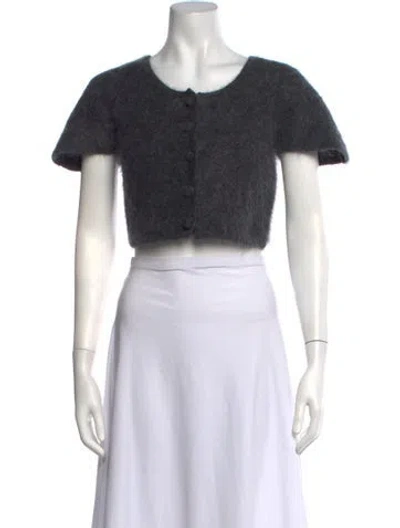 Pre-owned By Malene Birger Wool Crew Neck Crop Top In Black