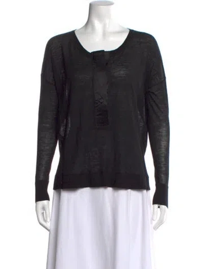 Pre-owned By Malene Birger Wool Crew Neck Sweater In Black