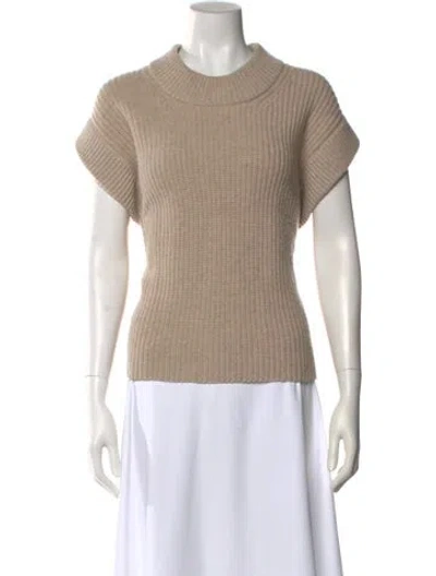 Pre-owned By Malene Birger Wool Crew Neck Sweater In Brown