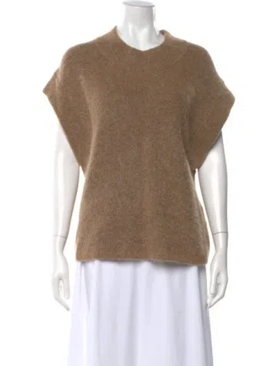 Pre-owned By Malene Birger Wool Crew Neck Sweater In Brown