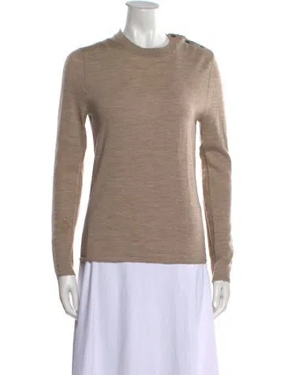 Pre-owned By Malene Birger Wool Crew Neck Sweater In Neutral