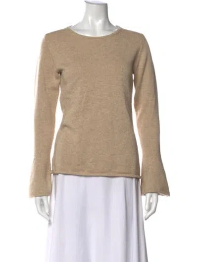 Pre-owned By Malene Birger Wool Crew Neck Sweater In Neutral