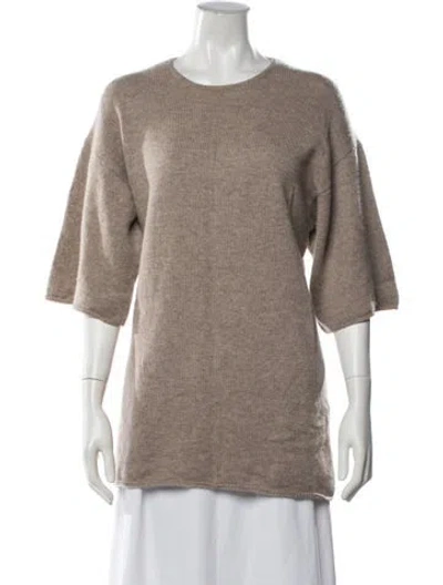 Pre-owned By Malene Birger Wool Crew Neck Sweater In Neutrals