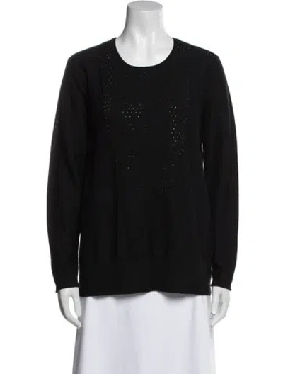 Pre-owned By Malene Birger Wool Crew Neck Sweatshirt In Black