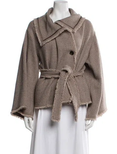 Pre-owned By Malene Birger Wool Evening Jacket In Neutral