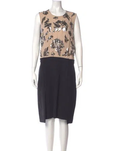 Pre-owned By Malene Birger Wool Knee-length Dress In Multi