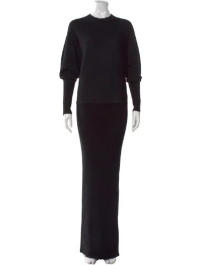 Pre-owned By Malene Birger Wool Long Dress In Black