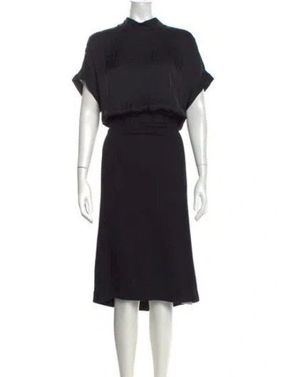 Pre-owned By Malene Birger Wool Midi Length Dress In Black