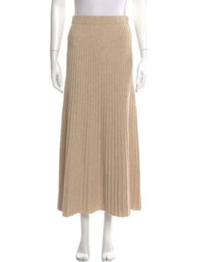 Pre-owned By Malene Birger Wool Midi Length Skirt In Neutral