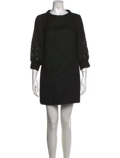 Pre-owned By Malene Birger Wool Mini Dress In Black