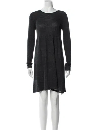 Pre-owned By Malene Birger Wool Mini Dress In Gray