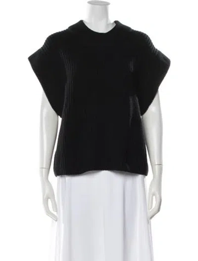 Pre-owned By Malene Birger Wool Mock Neck Sweater In Black
