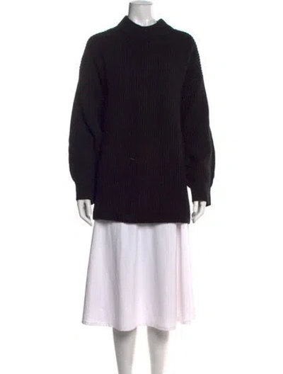 Pre-owned By Malene Birger Wool Mock Neck Sweater In Black