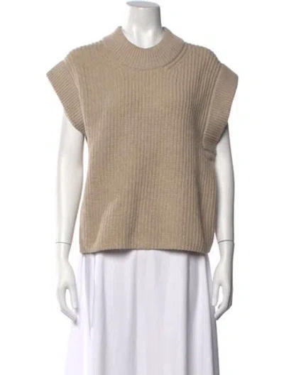 Pre-owned By Malene Birger Wool Mock Neck Sweater In Brown