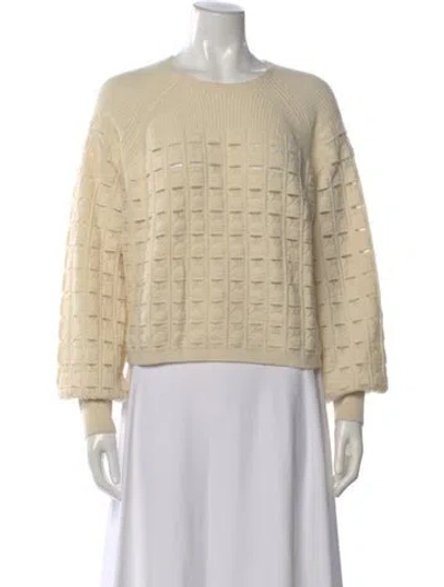 Pre-owned By Malene Birger Wool Patterned Sweater In Neutral