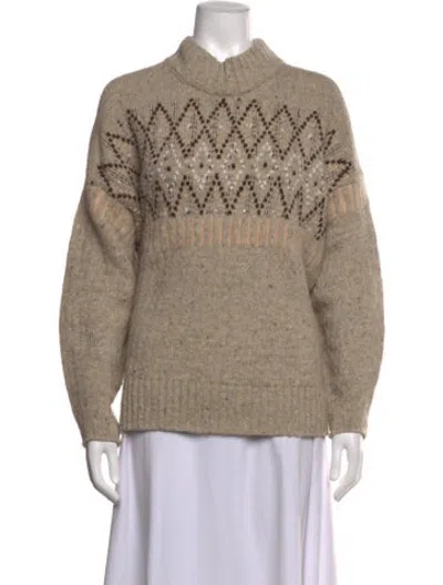 Pre-owned By Malene Birger Wool Patterned Sweater In Neutrals