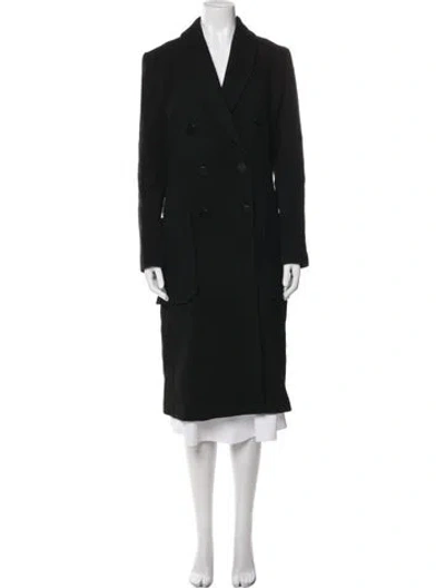 Pre-owned By Malene Birger Wool Peacoat In Black